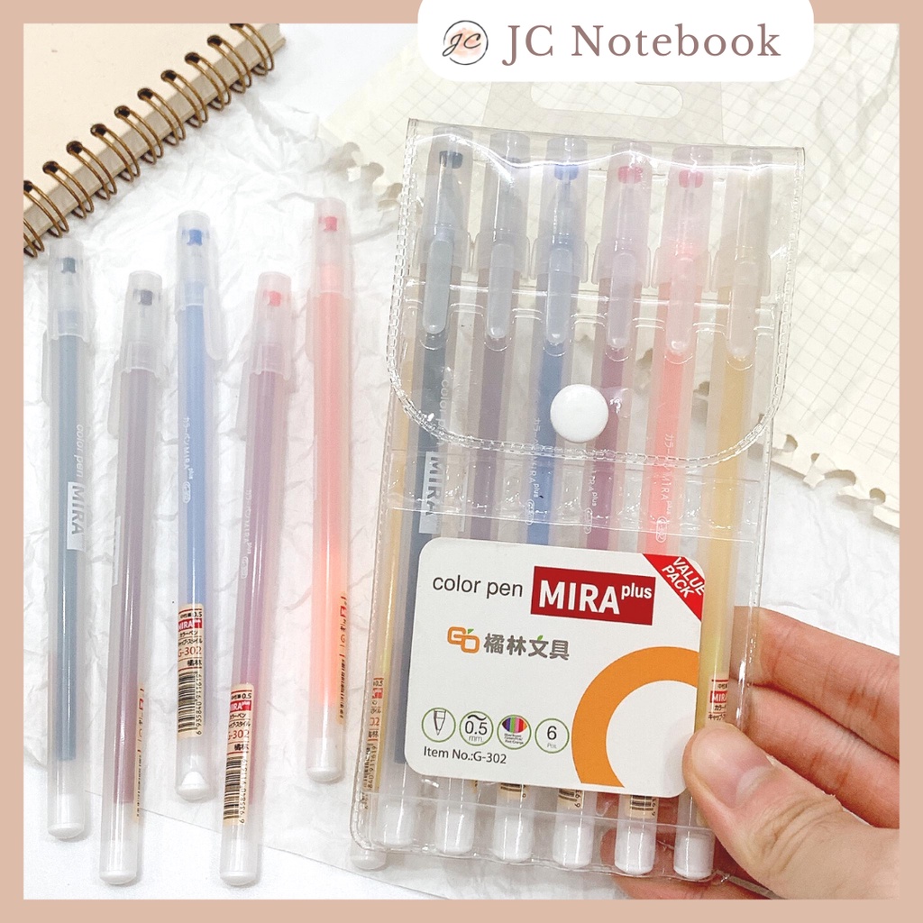 Set 6 bút gel màu ngòi 0.5mm - hộp 6 bút mực nước 0.5mm