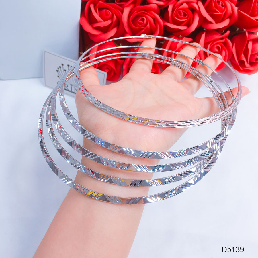 Kiềng cổ bạc  kiềng dẹp bền màu cao cấp Orin D5139 - Long Tien