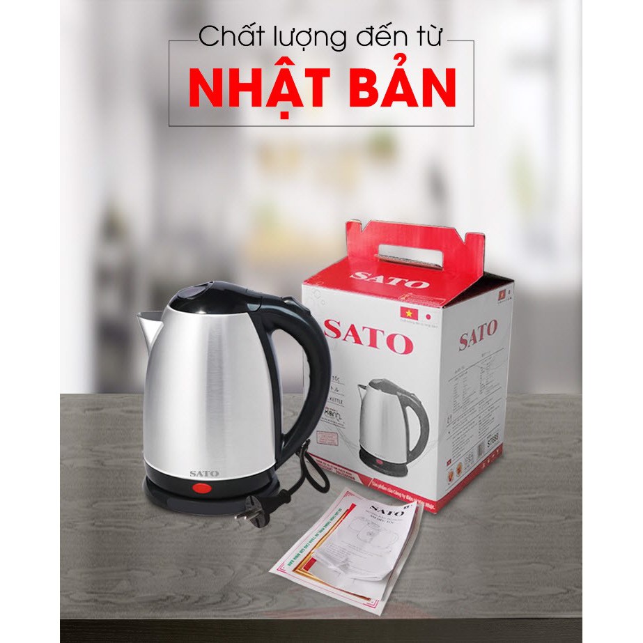 Ấm siêu tốc Sato ST688 1.8L công nghệ Việt Nhât cao cấp, bền đẹp và an toàn