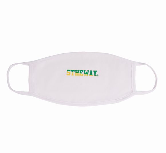 5THEWAY® /two-tone line/ LETTER MASK™ in WHITE aka Khẩu Trang Trắng