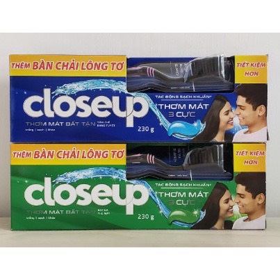 Kem đánh răng Closeup 230gam Kẹp bàn chải