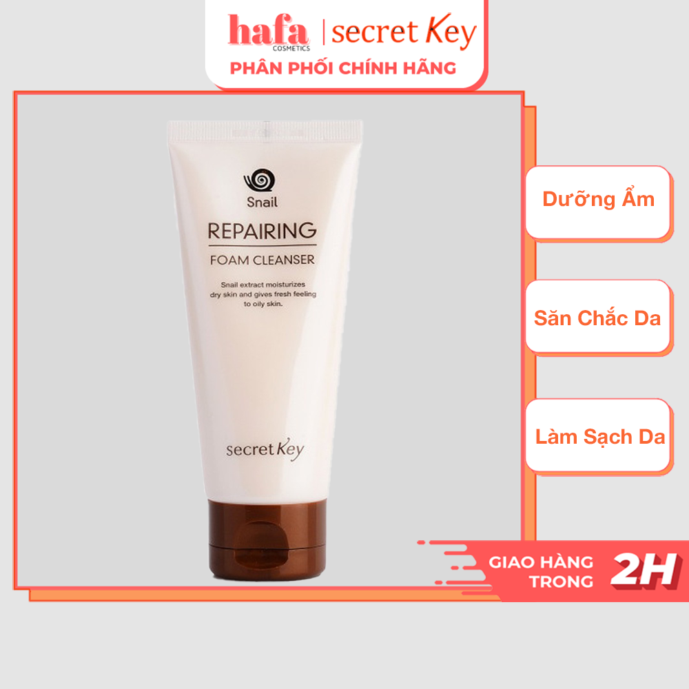 Sữa Rửa Mặt Dưỡng Ẩm, Làm Săn Chắc Da Secret Key Snail Repairing Foam Cleanser 100ml