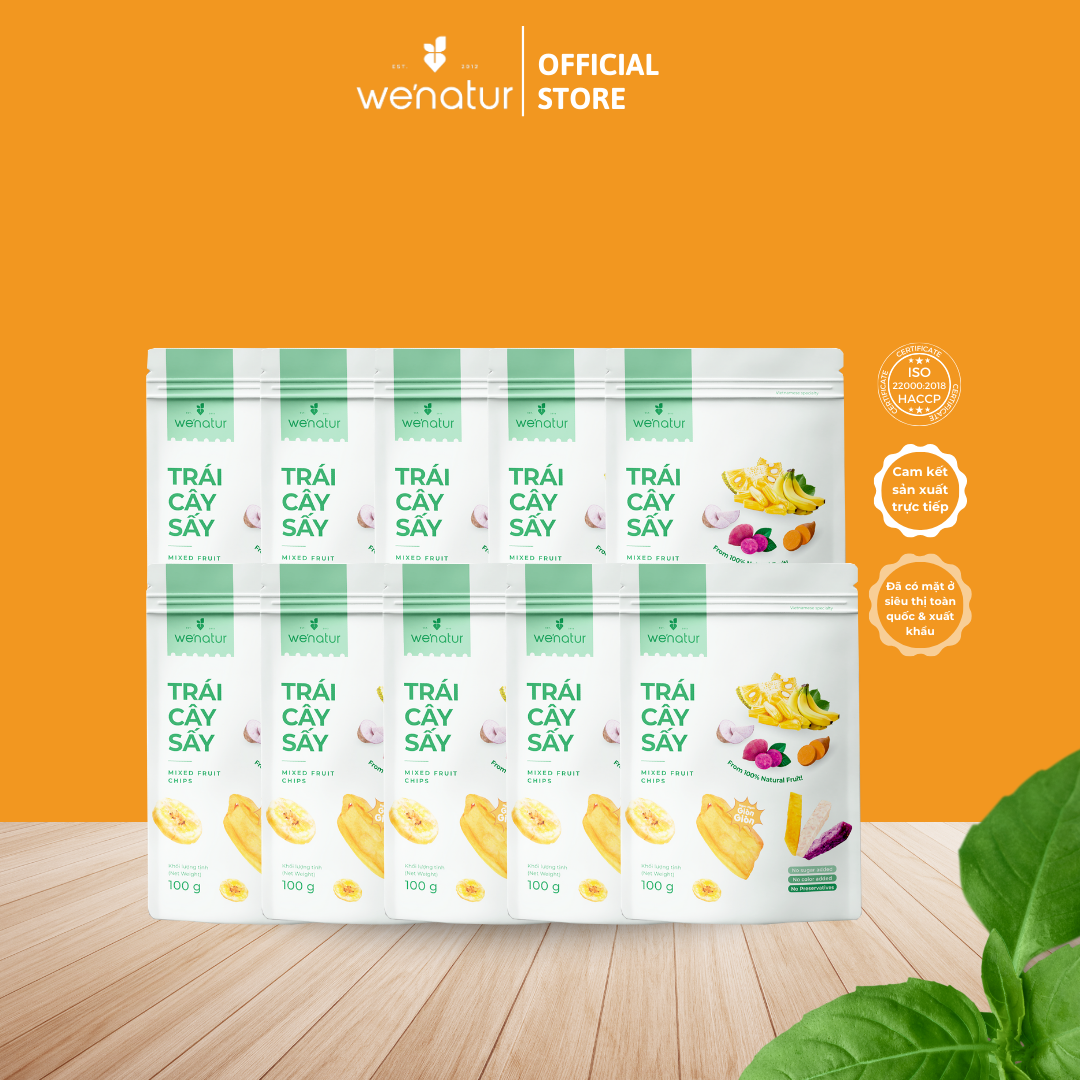 Combo 10 gói trái cây sấy thập cẩm we'natur 100g