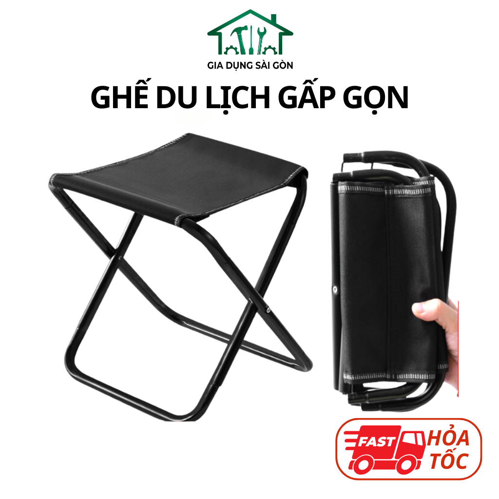 Ghế xếp dã ngoại gấp gọn có túi đựng tiện dụng – Chất liệu chắc chắn dễ dàng du lịch, câu cá, dã ngoại, xếp hàng đợi