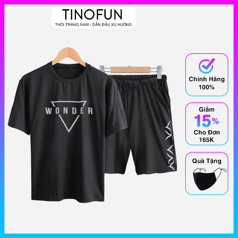 Set Bộ Quần Áo thể thao nam đẹp TINOFUN mã TT19 Áo thun nam, Quần short nam thun mùa hè thoáng mát
