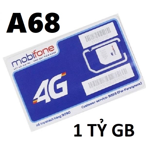 [ 1 TỶ GB ] Sim 4G Mobifone MIỄN PHÍ THÁNG ĐẦU A68S / A69 / A79 / A119 / BIGME , Miễn phí nghe gọi ,