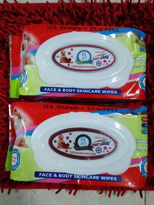Combo 3 bịch khăn ướt Alibaba 125 tờ