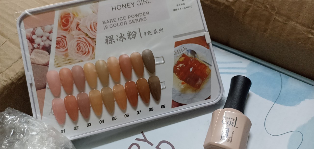 Set sơn thạch honey girl 9 màu tặng kèm bảng màu