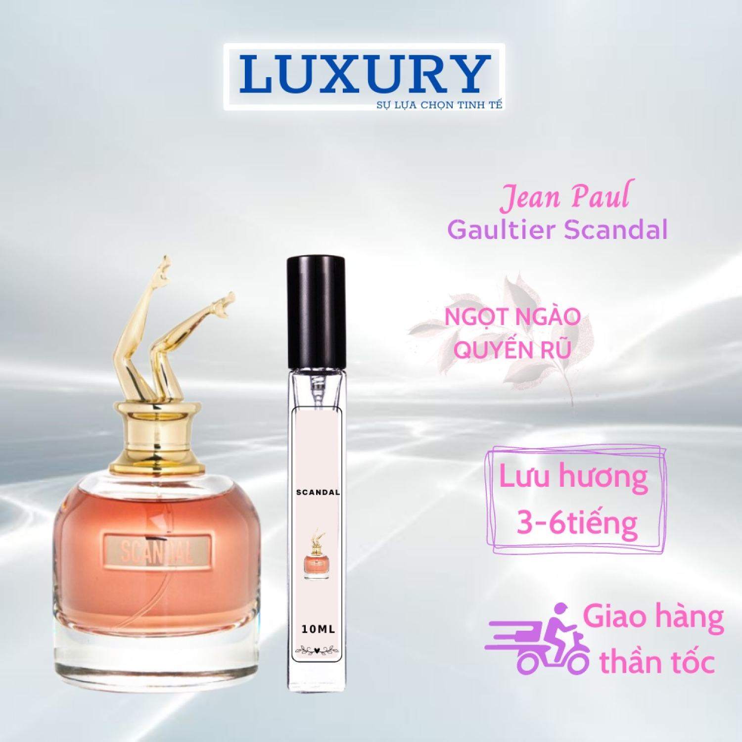 Nước hoa nữ Jean Paul Gaultier Scandal khám phá mùi hương quyến rũ của sự gợi cảm trong một chai nước hoa. Chiết mini 10ml, Luxury895