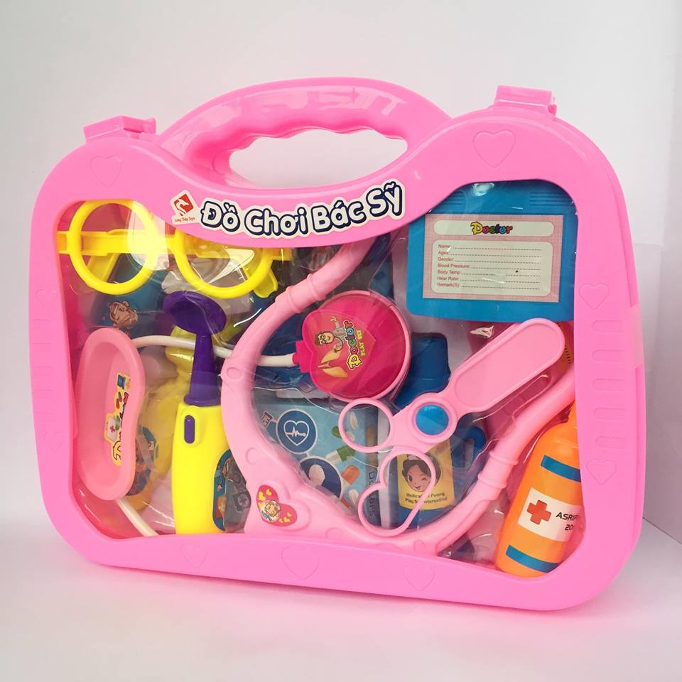 Đồ Chơi Vali Bác Sĩ Màu Hồng Cho Bé Tập Làm Bác Sĩ (Hàng Việt Nam Chất Lượng Cao)
