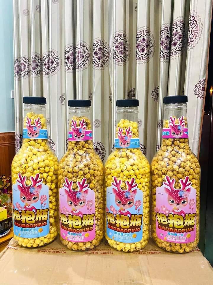 Bắp rang bơ siêu to khổng lồ siêu hot chai 1,2 kg - Vị bơ và caramel - Tạp hoá An Yên