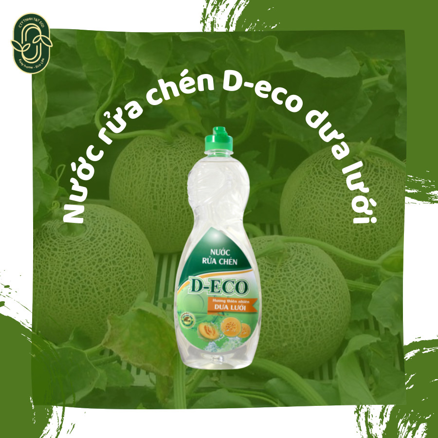 Nước rửa chén - nước rửa chén đậm đặc thiên nhiên hương dưa lưới loại 800ml - d- eco