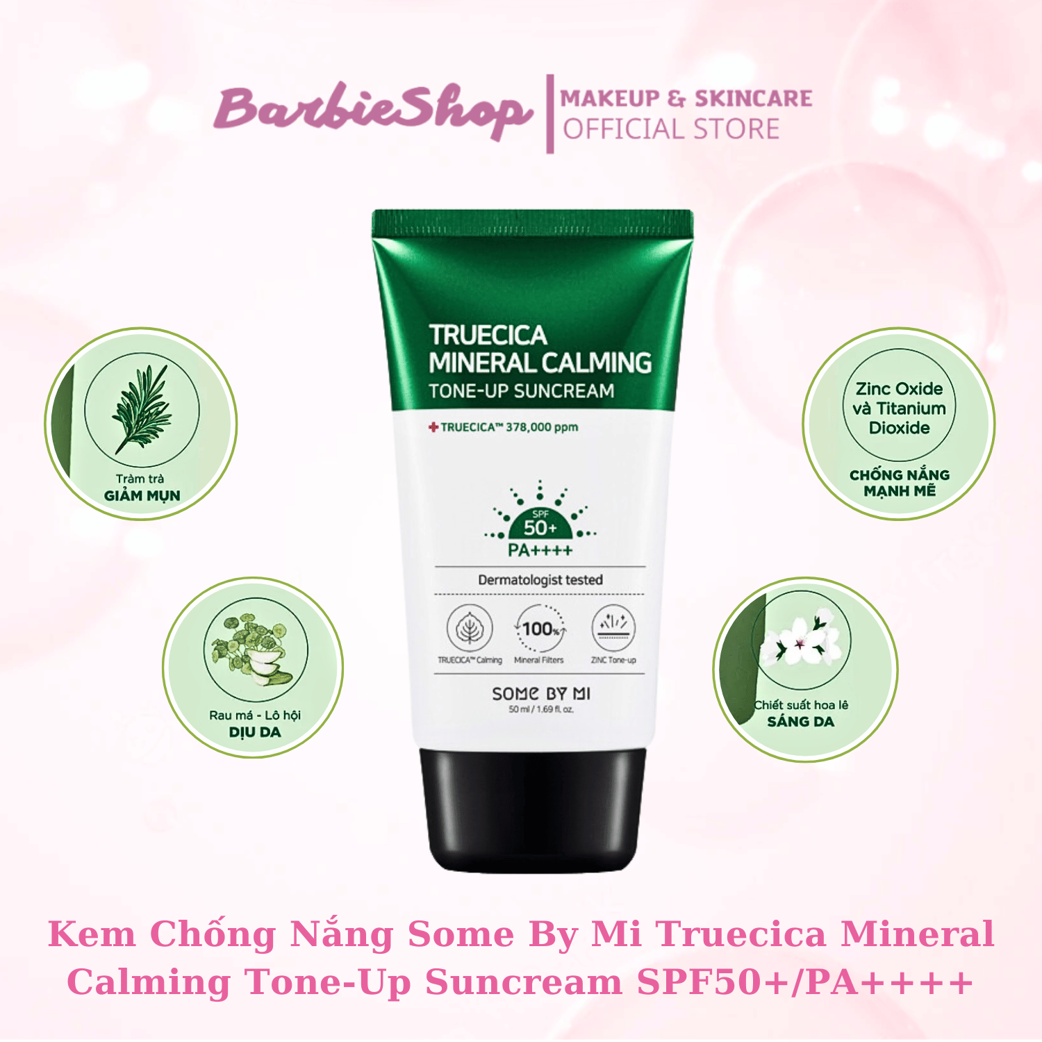 Kem Chống Nắng Some By Mi Truecica Mineral Tone Up Suncream SPF50+ PA+++ 50ml