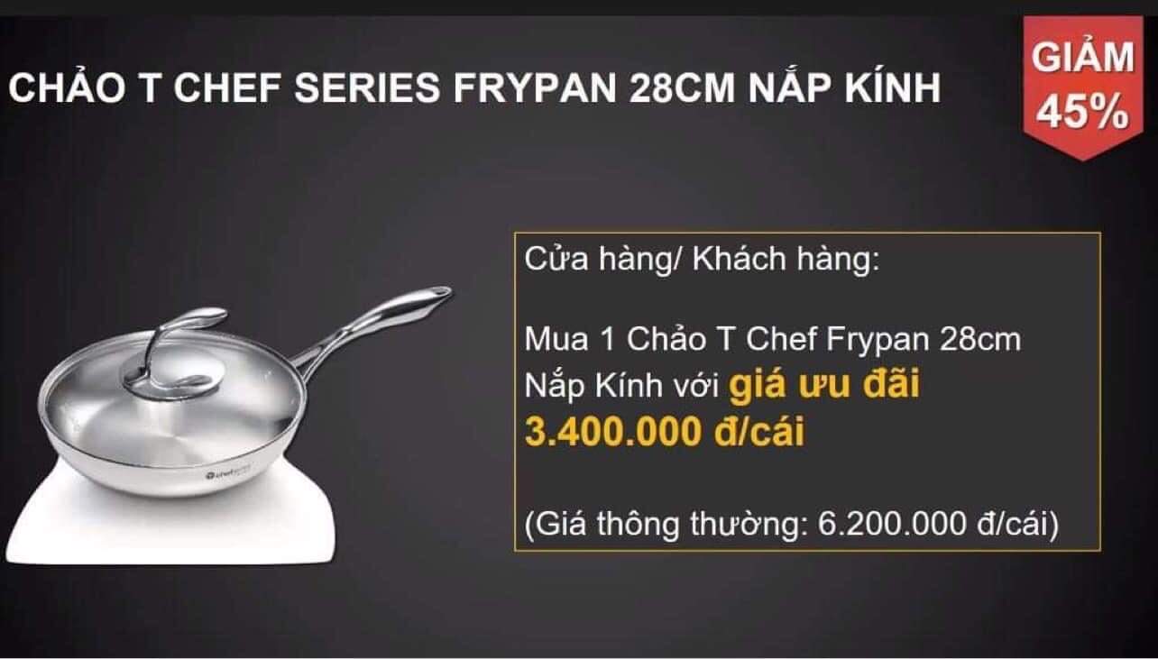 Chảo T Chef Series Frypan 28cm . Hàng chính hãng TupperWare. Bảo hành chính hãng.