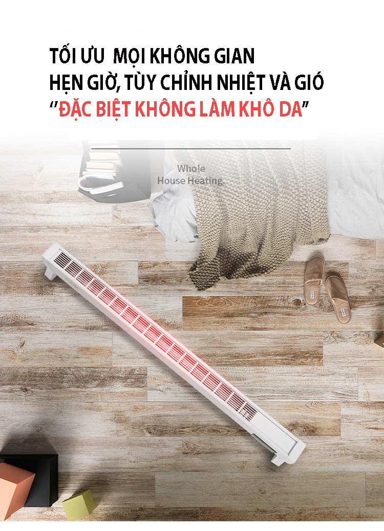 Quạt sưởi mùa đông, Quạt sưởi ấm Parnya cao cấp, công suất lớn có điều khiển từ xa- Máy sưởi