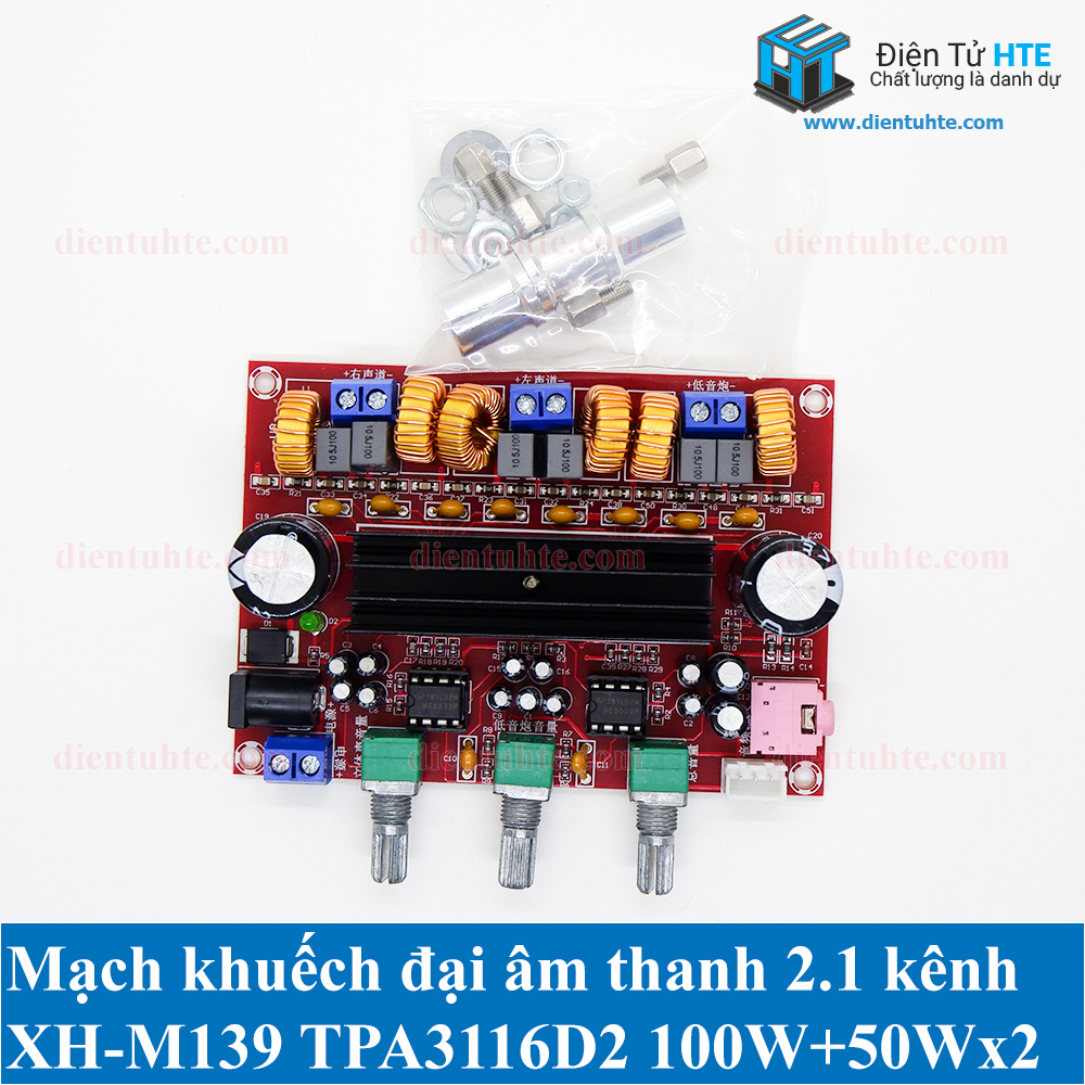 Mạch khuếch đại âm thanh 2.1 kênh xh-m139 tpa3116 100w + 50wx2