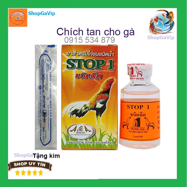 Stop 1 tri tan cho gà sau đá chai 10ml