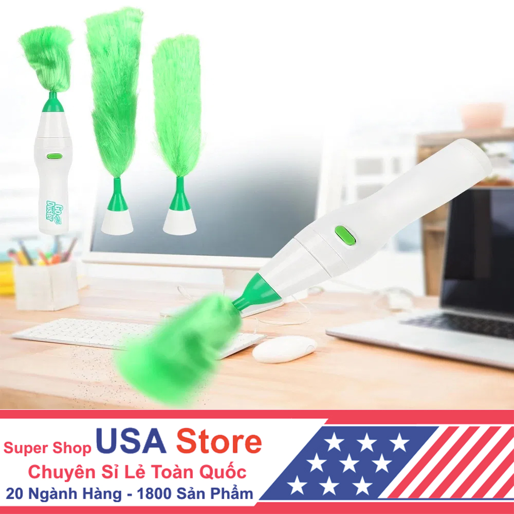 Chổi quét bụi đa năng chạy pin – nhiều đầu chổi