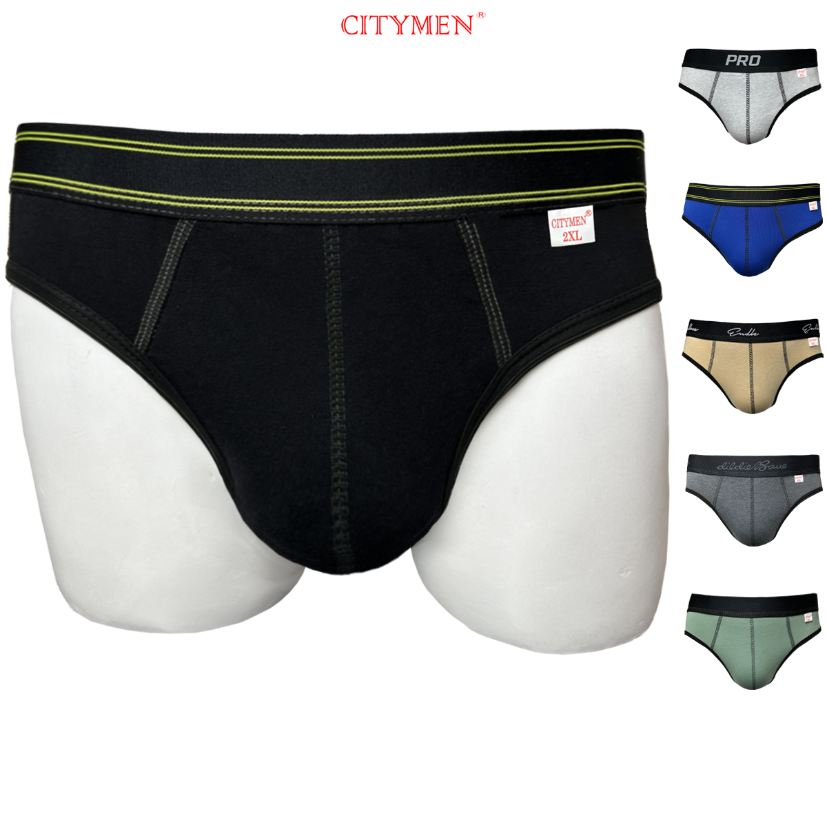[MUA TỪ 5 QUẦN GIÁ CÒN 12K/QUẦN] Quần Lót Nam nhiều lưng co giãn 2 chiều vải cotton hiệu CITYMEN, màu ngẫu nhiên, đồ lót - CTLZ-MULTI2C
