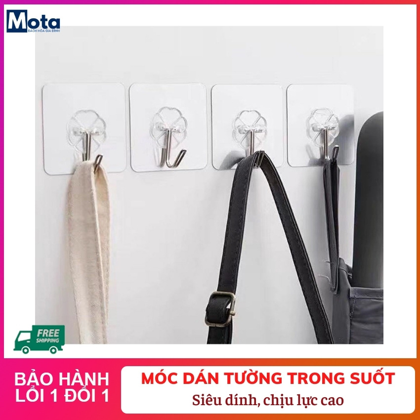 Móc Dán Tường Trong Suốt - Móc treo đồ dán tường chắc chắn chịu lực cao - Bachhoamota