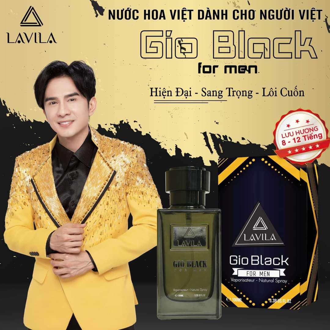 Nước hoa nam cao cấp thơm lâu 24h LAVILA Gio Black phong cách hiện đại, sang trọng, lôi cuốn, lưu hương cực lâu từ 8-12 giờ 100ml - Nước Hoa Lavila Chính Hãng