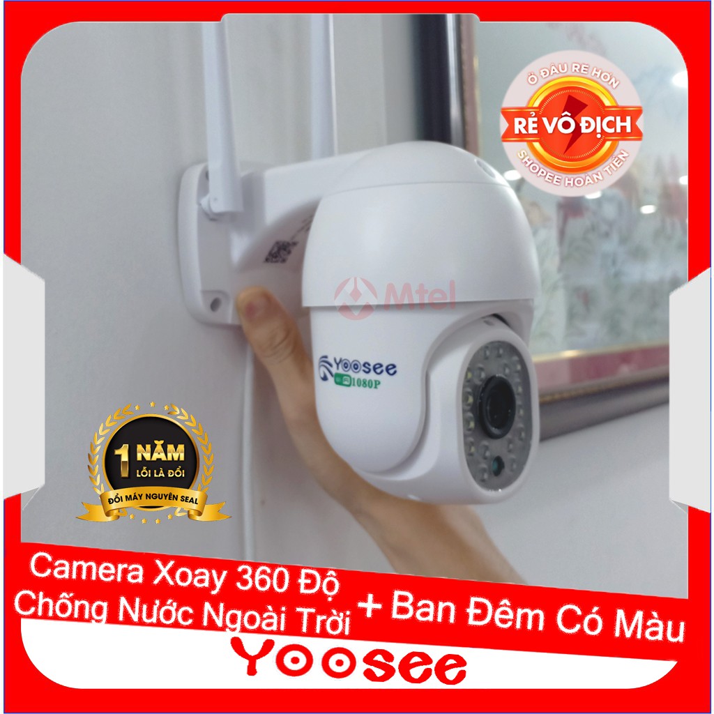 Camera IP Wifi Không Dây Yoosee Ngoài Trời PTZ 2.0Mpx 1080P Xoay 360 Độ - Phiên Bản Mới Nhất Tiếng Việt - Quay Đêm Có Màu - Bảo Hành 12 Tháng