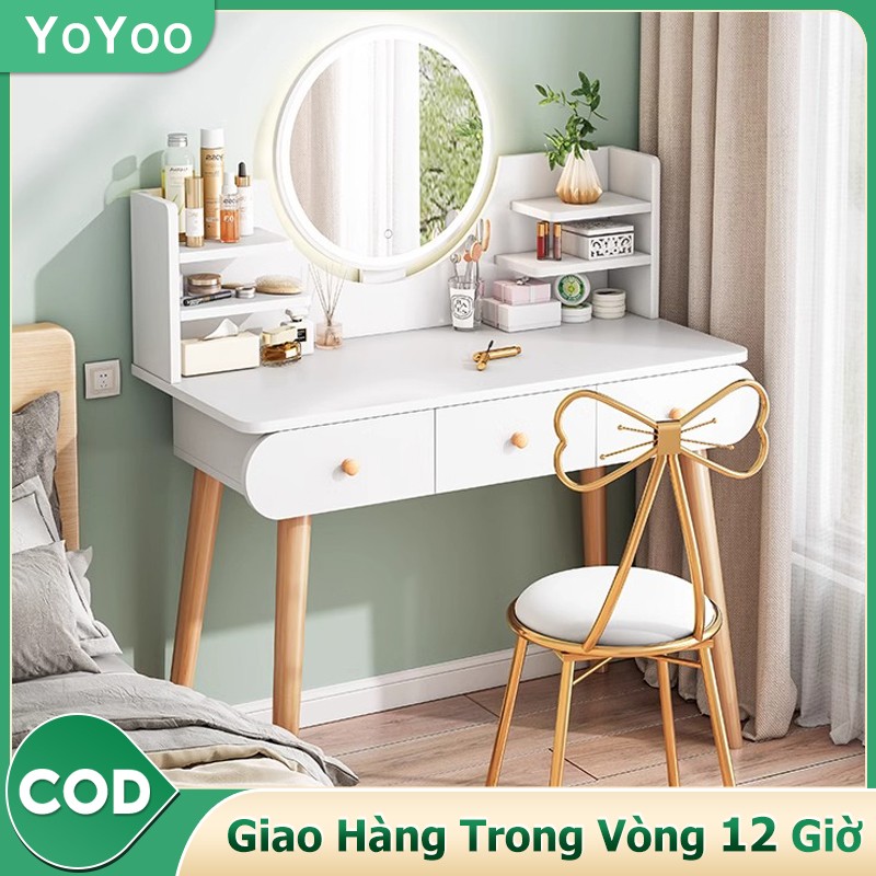 YOYOO Bàn Trang Điểm Bàn Phấn Thời Trang Đơn Giản Hiện Đại Tủ Lưu Trữ Đa Năng Bàn Trang Điểm Đơn Giản Bằng Gỗ
