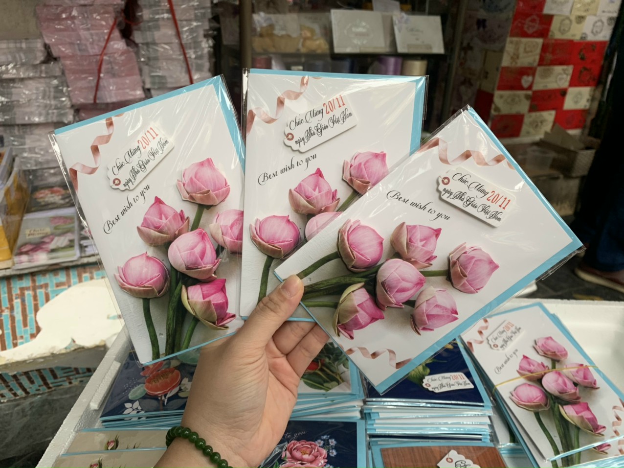 Combo 5 Thiệp chúc mừng ngày NHÀ GIÁO VIỆT NAM 20/11 loại in nổi 3D kích thước 15x10cm-legoxanh