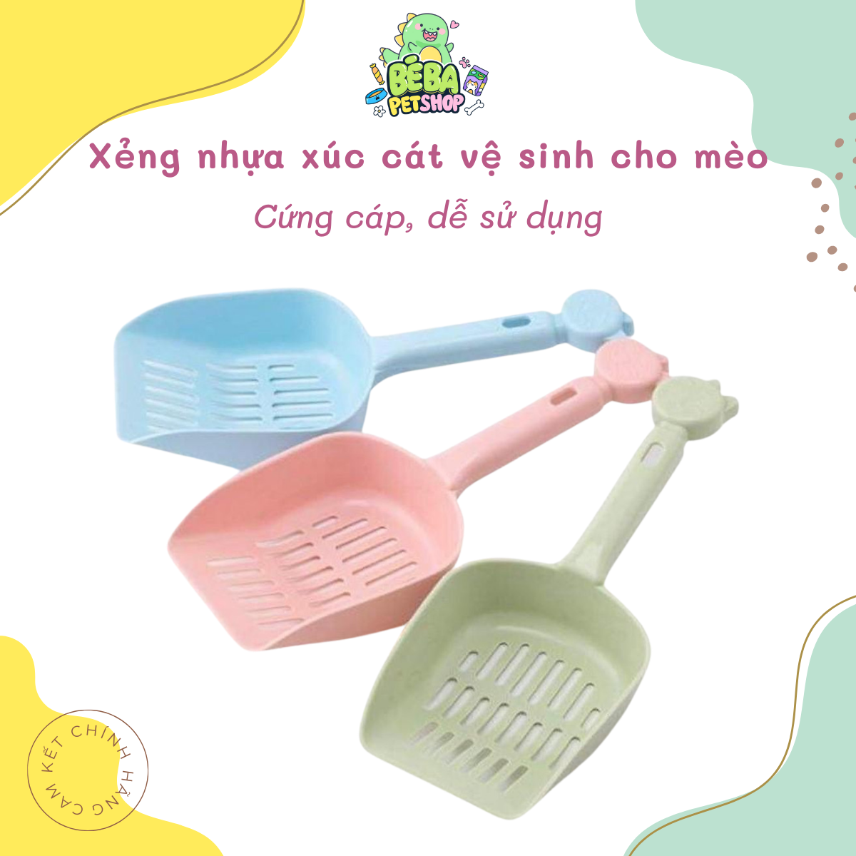 Xẻng nhựa xúc cát vệ sinh cho mèo nhựa cứng cáp, dễ dàng sử dụng | Bé Ba Petshop