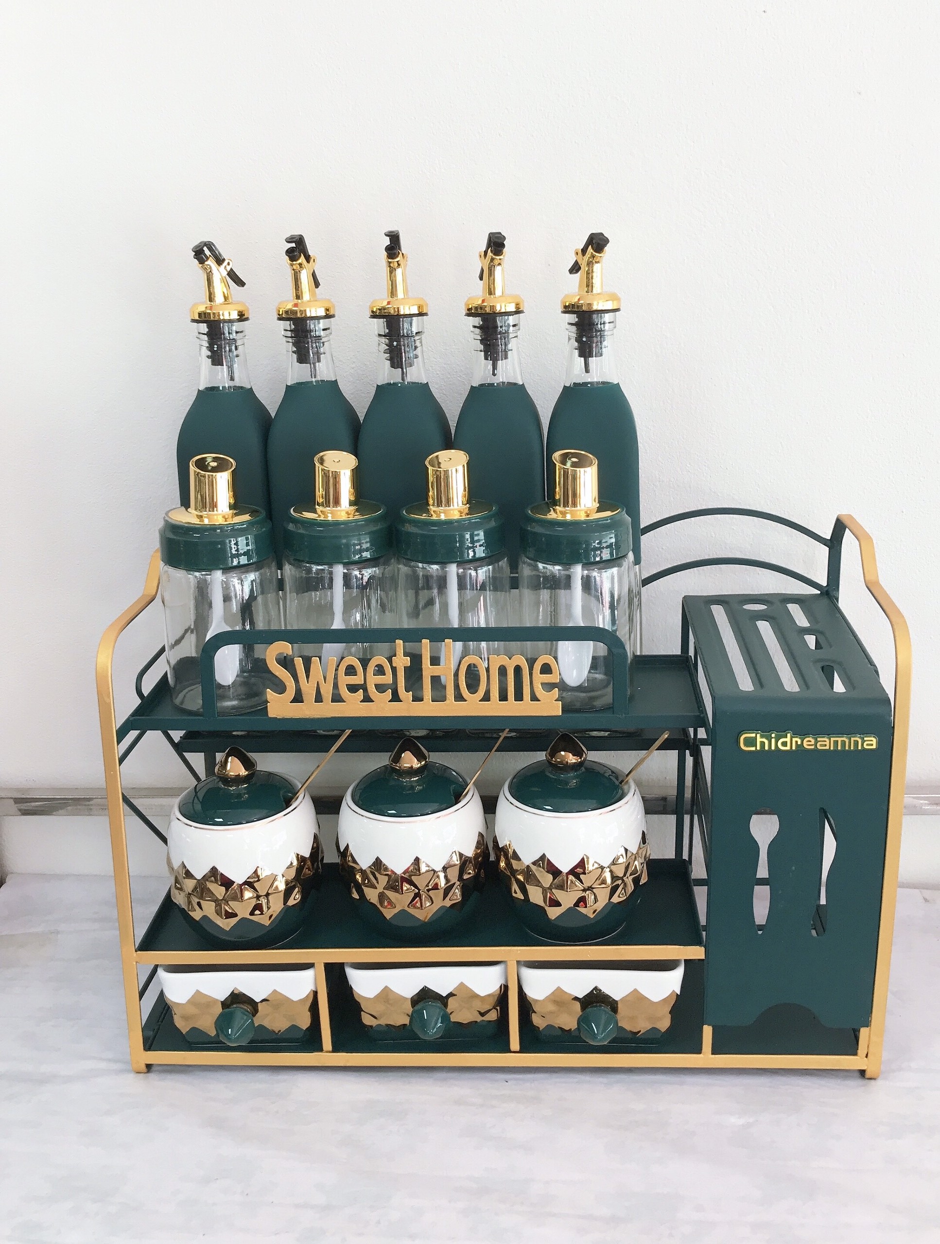 Bộ hũ đựng gia vị cao cấp bằng sứ Sweethome- Hũ đựng gia vị bằng sứ sang trọng, tiện lợi