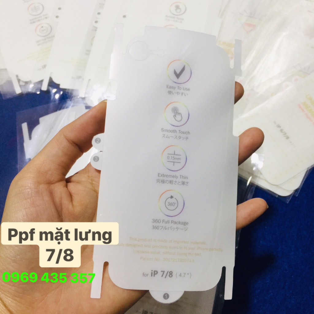 Miếng dán PPF mặt sau ip 7/8