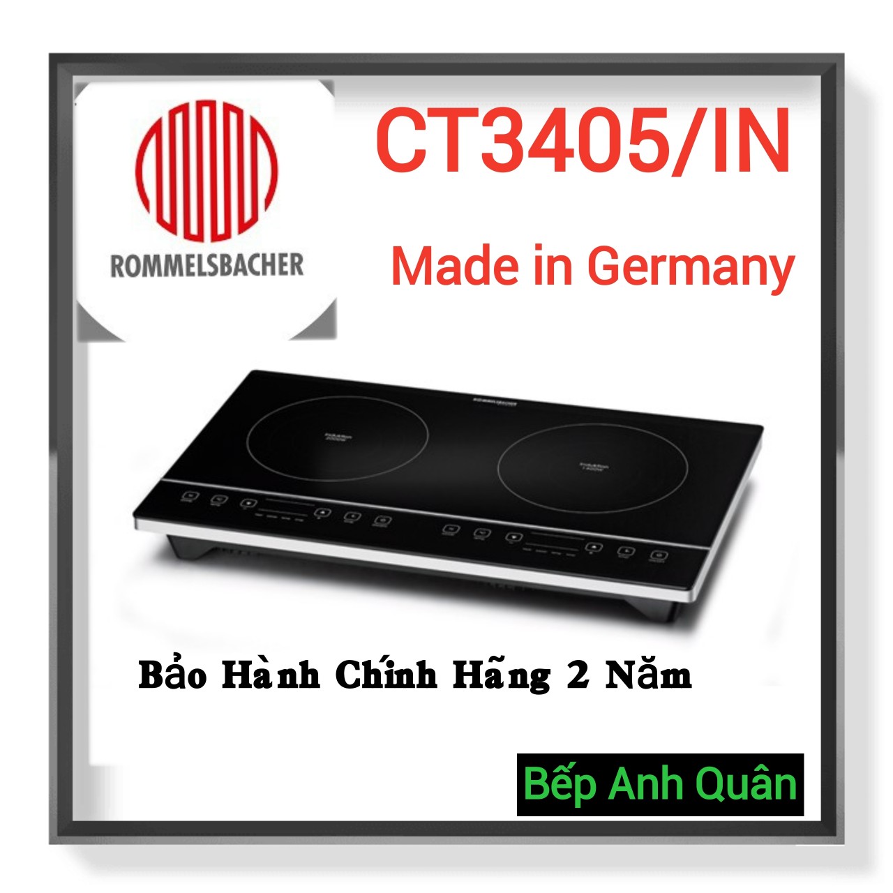 Bếp từ đôi dương nhập khẩu đức rommelsbacher ct3405/in
