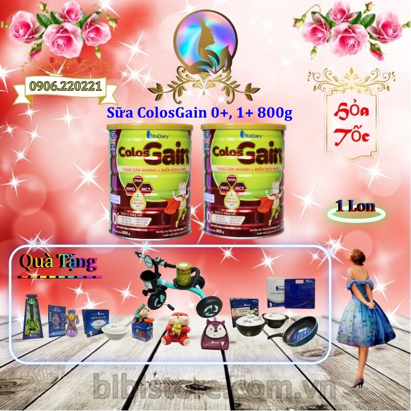 Sữa colos gain 0+, 1+ 800g