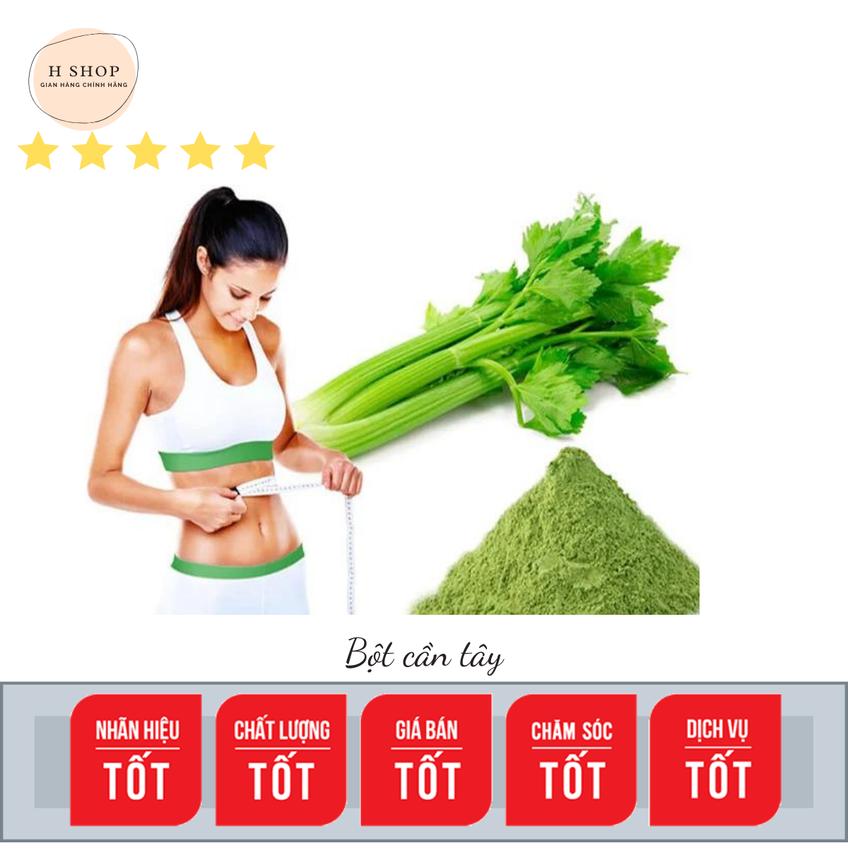 Bột cần tây nguyên chất giảm cân, làn da sáng mịn - gói 20g, 50g, 100g