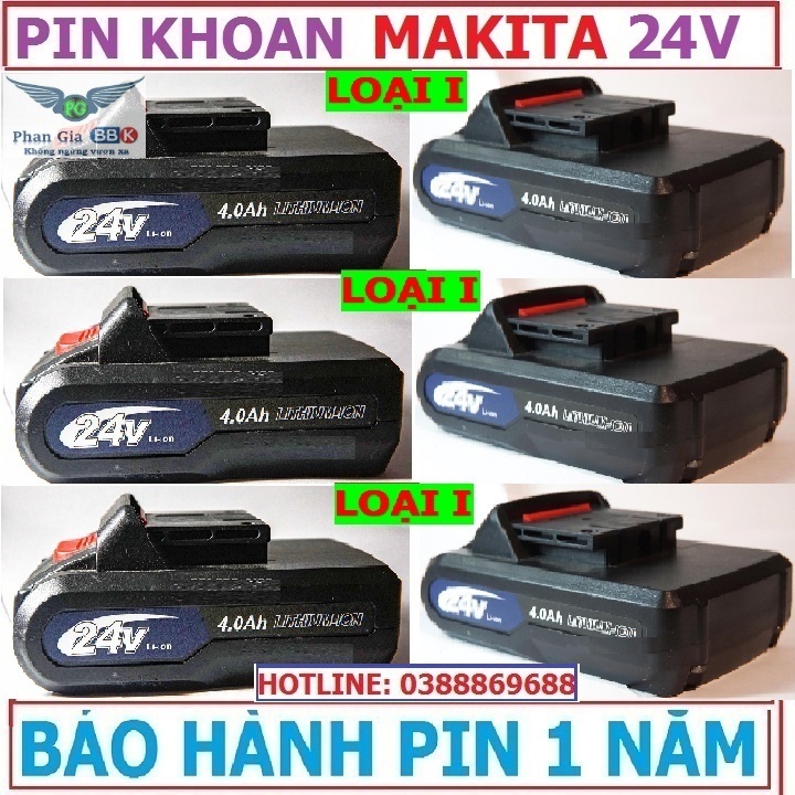Pin máy khoan 24v - pin 24v - pin 5cell