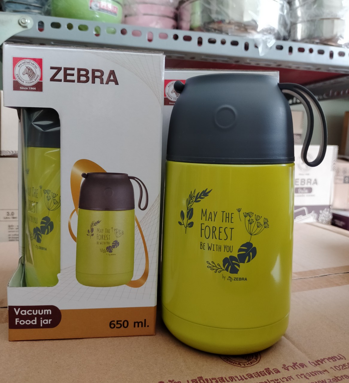 bình ủ cháo zebra Thái Lan cao cấp 650ml, inox 304 cao cấp 123006 màu mới