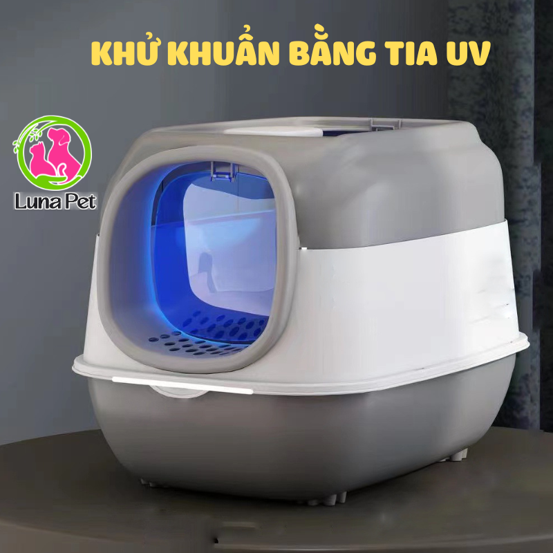 Nhà vệ sinh cho mèo có đèn khử khuẩn tia UV- Nhà vệ sinh cho mèo lớn cỡ lớn Luna Pet NVS06
