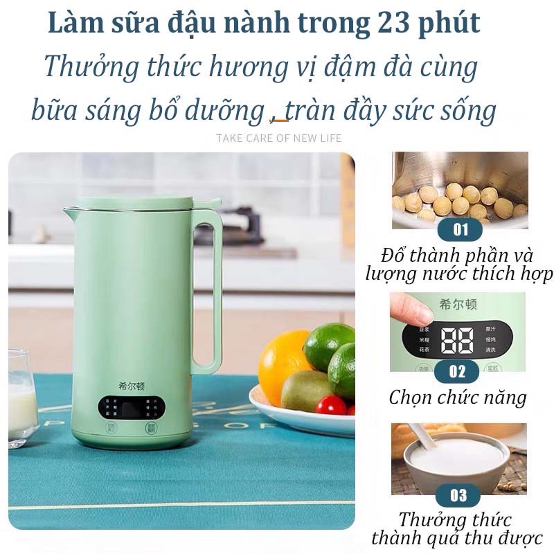 Máy làm sữa hạt mini browton - máy xay nấu đa năng -sữa hạt, sữa đậu nành
