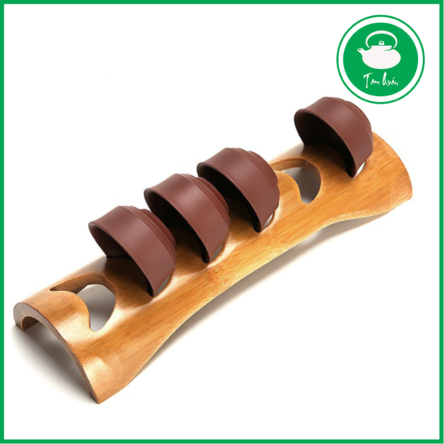 Gác chén trà gỗ tre tự nhiên