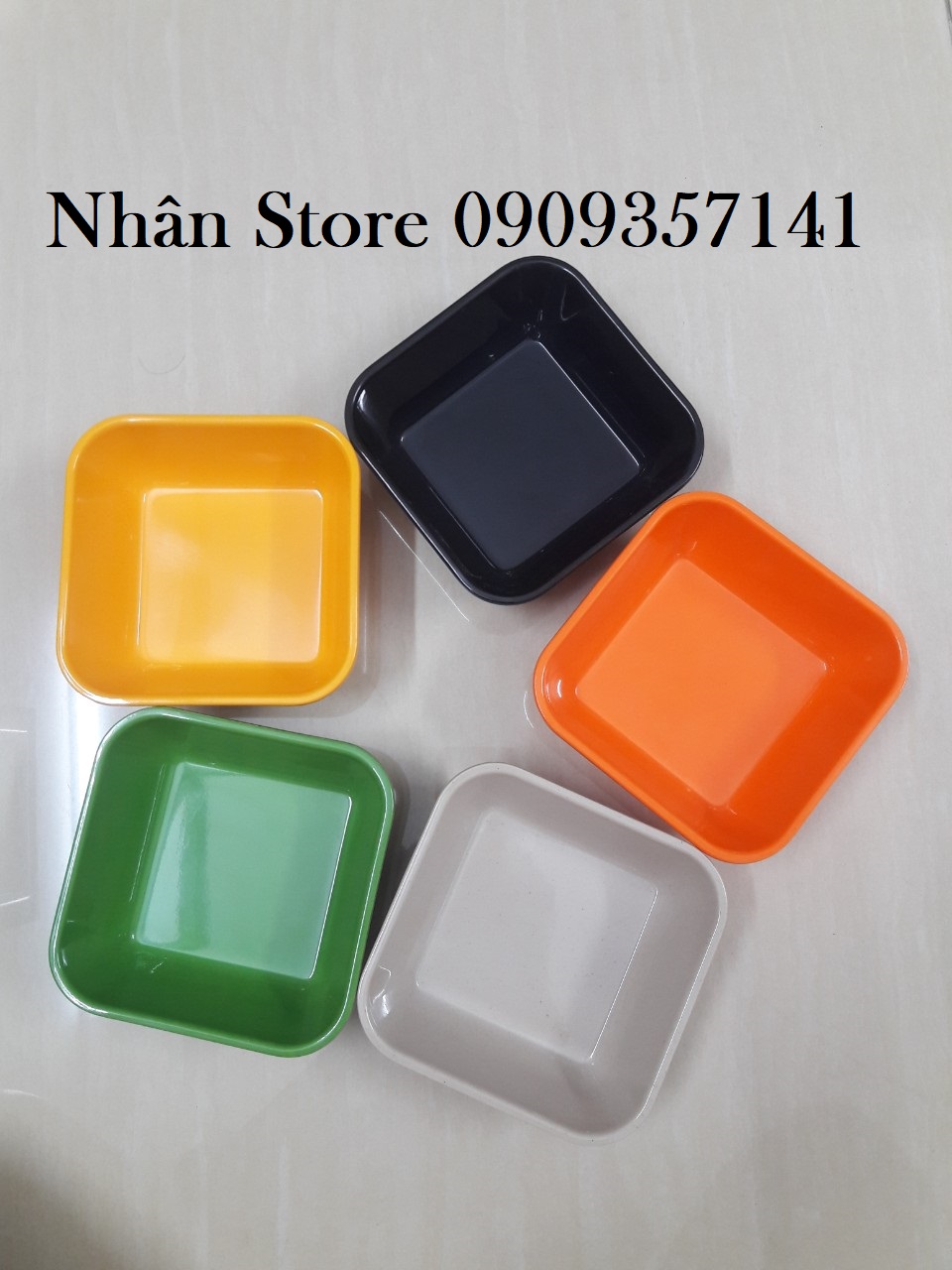 Tô vuông đựng chè, đựng trái cây (5màu như hình) nhựa melamine Ms TV96