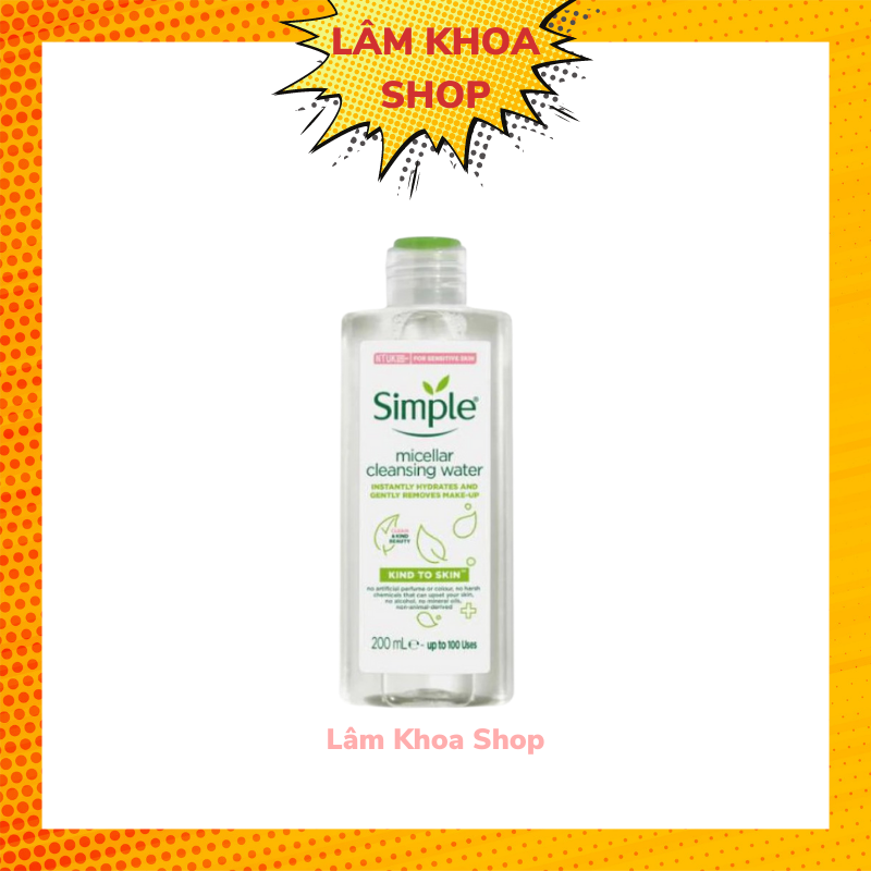 Nước tẩy trang simple dành cho da nhạy cảm 200ml balan