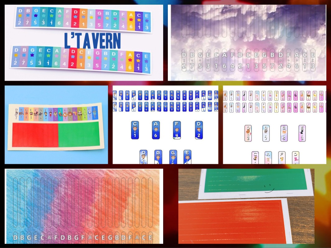 Giấy dán nốt Đàn kalimba 17 phím bằng gỗ Sticker đàn kalimba 17, 21 phím