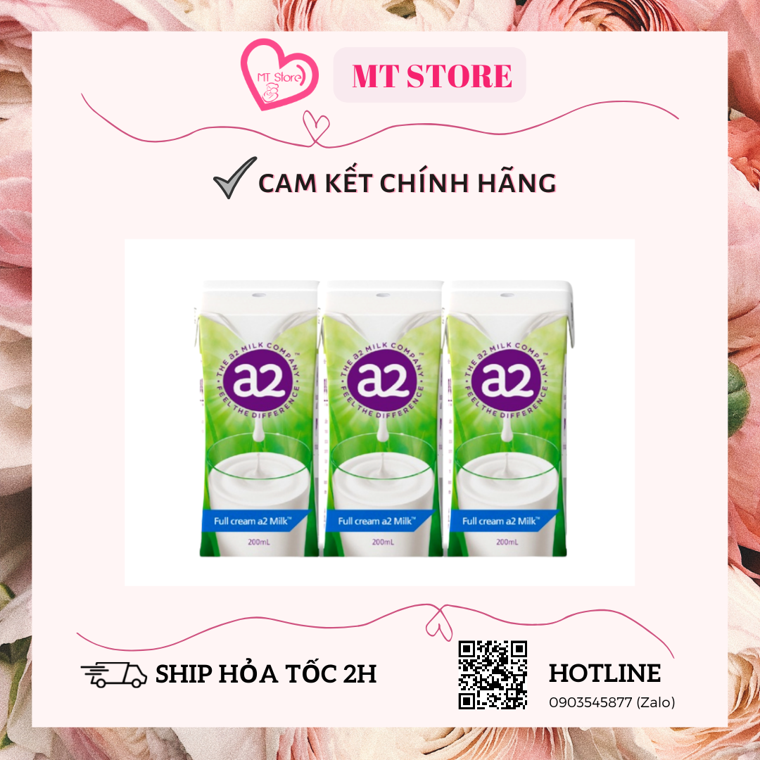 💕mẫu mới💕 1 lốc sữa a2 nước nguyên kem 200ml x 6 hộp