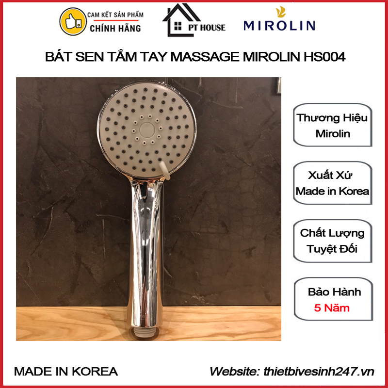 Bát sen tắm tay masage mirolin hs004 nhập khẩu hàn quốc