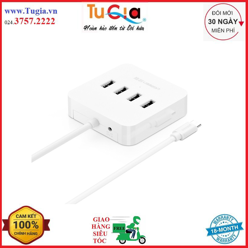 Bộ chia usb type c 3.1 ra 4 cổng usb 3.0 ugreen 30316-hàng chính hãng