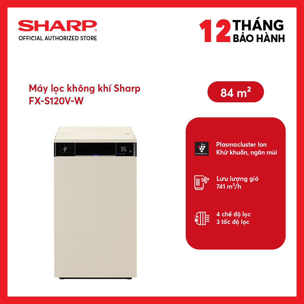 Máy lọc không khí Sharp Inverter FX-S120V-W