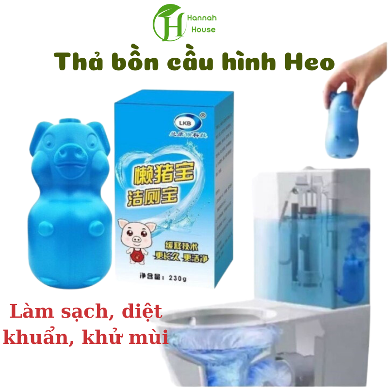 Lọ thả bồn cầu viên thả bồn cầu hình heo tẩy sạch bám bẩn ố vàng khử mùi toilet diệt khuẩn giúp bồn cầu sạch bóng thơm tho