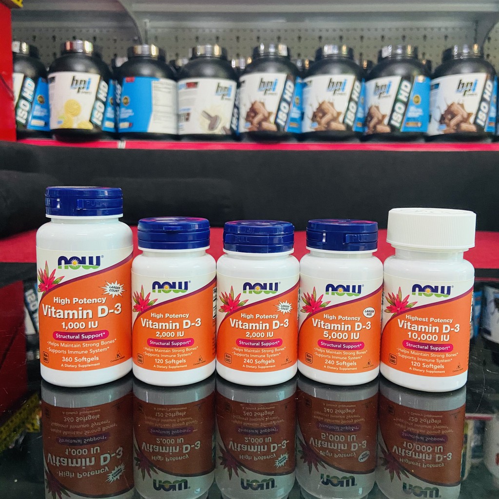 VITAMIN D3 | Tăng Đề Kháng Now Vitamin D3 Nhiều Loại - Nhập Mỹ - Muscle Fitness