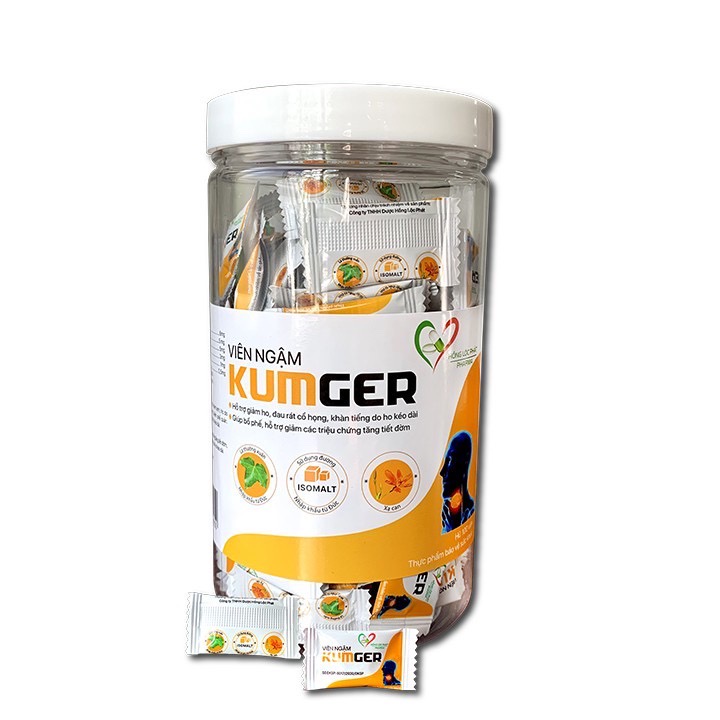 Viên Ngậm Kumger hộp/hũ 100 viên Ho Khan, ho đờm, ho cảm lạnh- đau rát khan tiếng