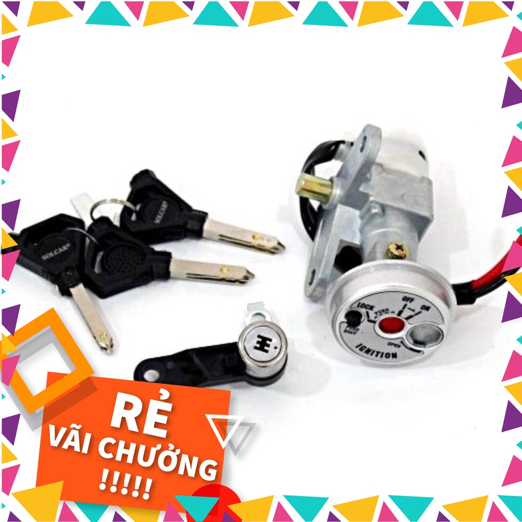 Bộ Ổ Khóa Từ 6 Cạnh Cao Cấp Chống Trộm Dành Cho Yamaha Exciter 135, Exciter 150 (Bộ Gồm Trước Và Sau)